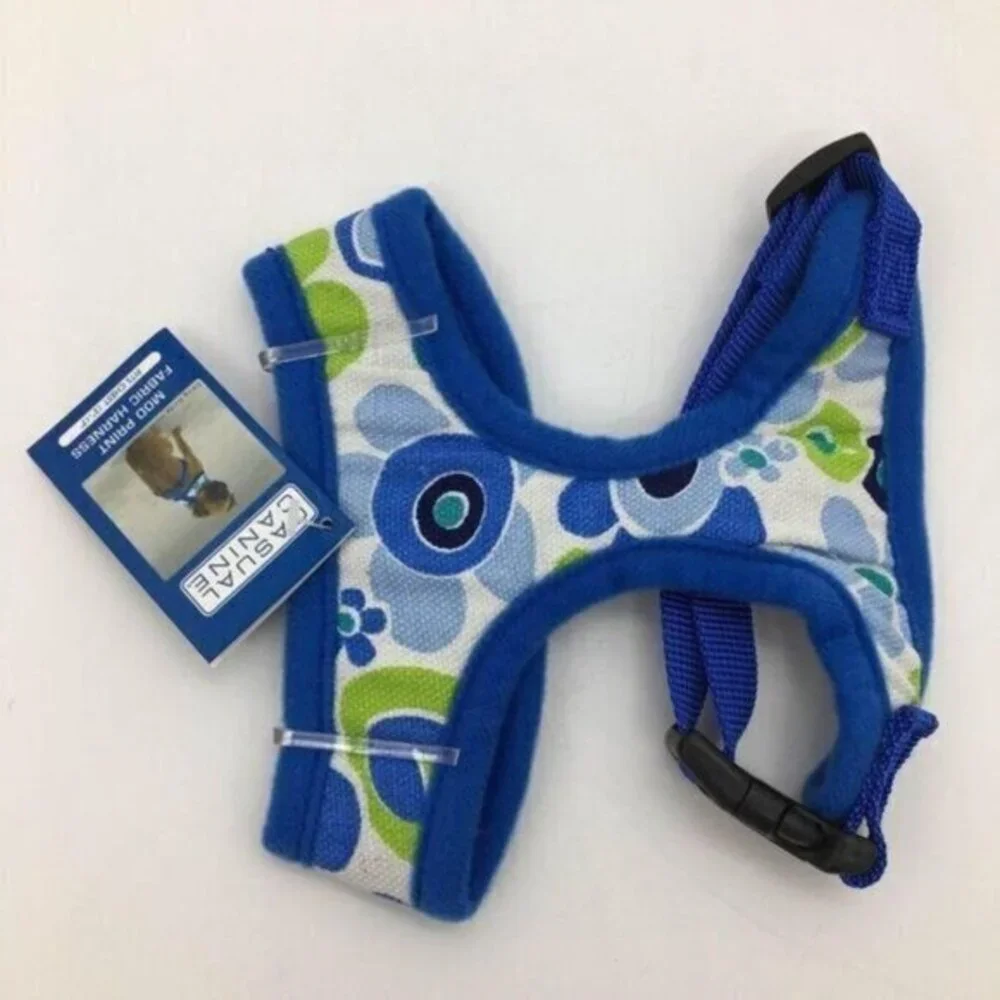Dog Harness Casual Canine Mod Print Pet Collar Size Small 12”-17” NEW